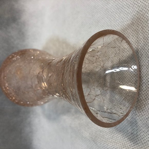 Vintage Pink Crackle Glass Bud Vase - Picture 8 of 8